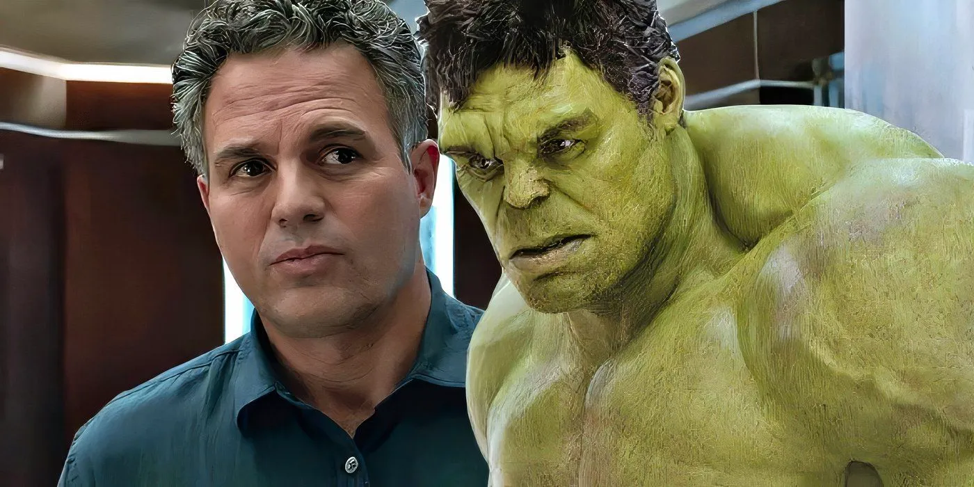 Hulk and Bruce Banner standing side-by-side in the MCU. Image