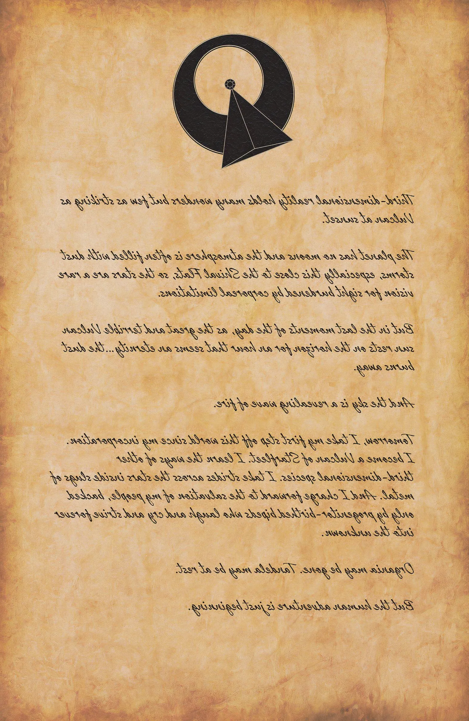 Image of a page from T'Lir's journal Image