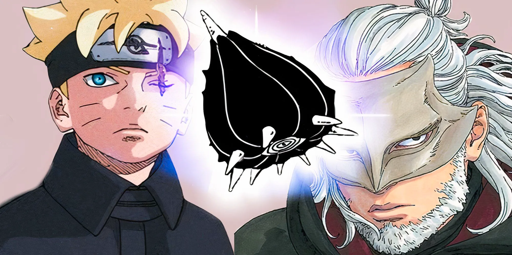 Image of Boruto and Kashin Koji with Thorn Soul in between Image