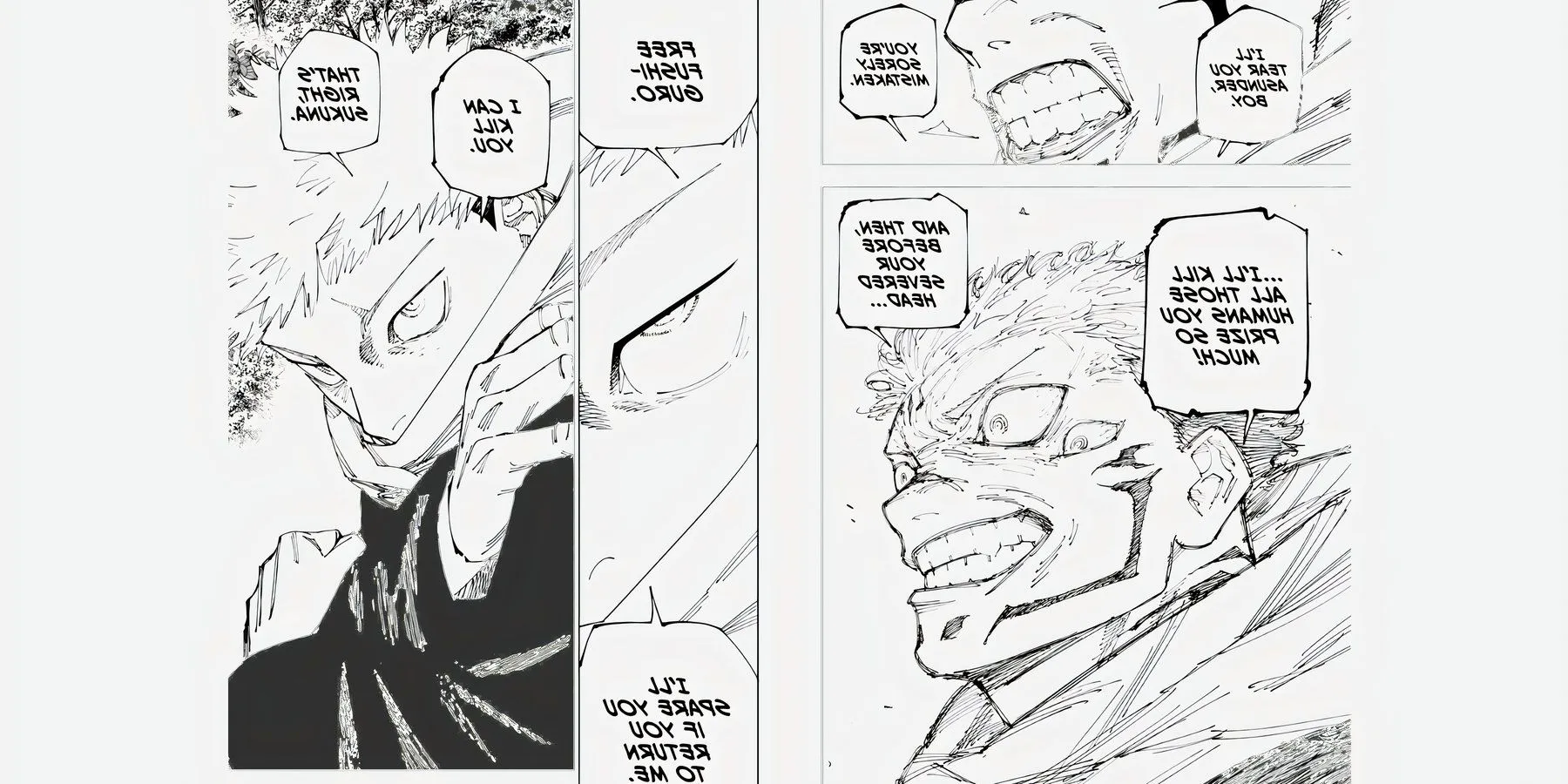 Image of the final page of Jujutsu Kaisen #265 and Yuji's challenge to Sukuna Image