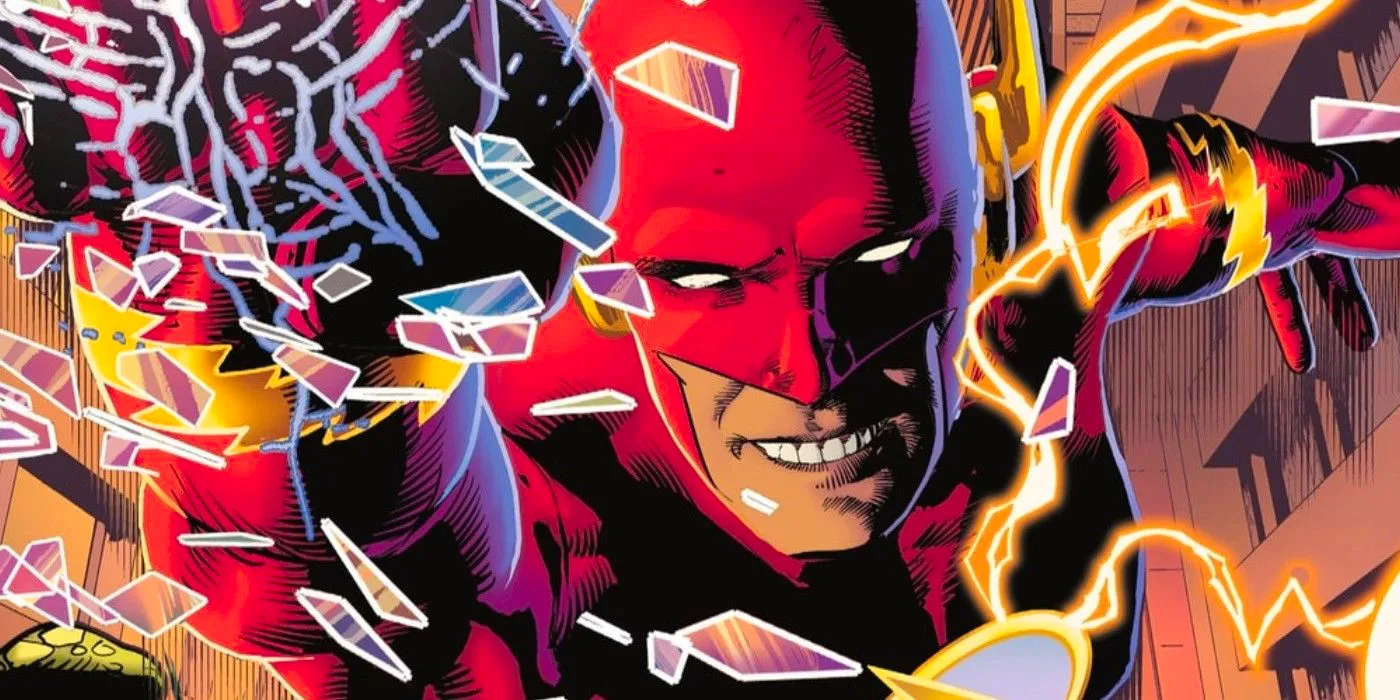 Image of Wally West Flash running towards the reader. Image