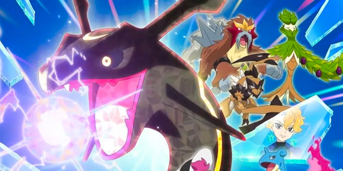 Image taken from the Key art for the new Pokemon Horizons arc, Rayquaza Rising. Image