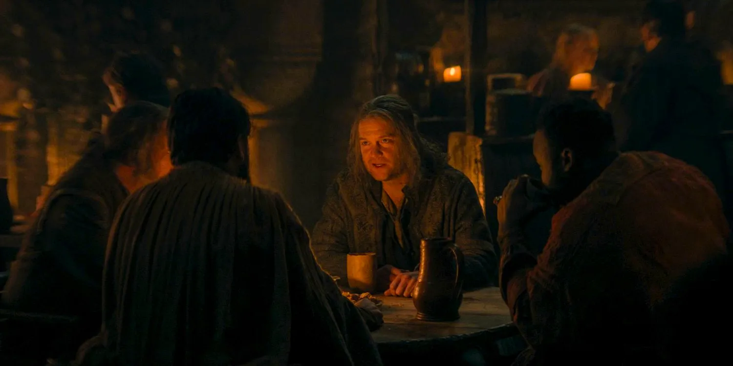 In a tavern, Ulf (Tom Bennett) claims to be the half-brother of both the late King Viserys and Prince Daemon in House of the Dragon season 2 episode 3 Image