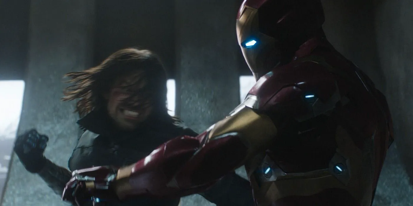 Iron Man and The <a href=https://www.moviesnewstalk.com/movies/supergirls-winter-soldier-twist-my-adventures-with-superman-turns-her-dark>Winter Soldier</a> fighting at the end of <a href=https://www.moviesnewstalk.com/movies/avengers-vs-x-men-in-the-mcu-kevin-feige-says-anything-is-possible>Captain America: Civil War</a> Image