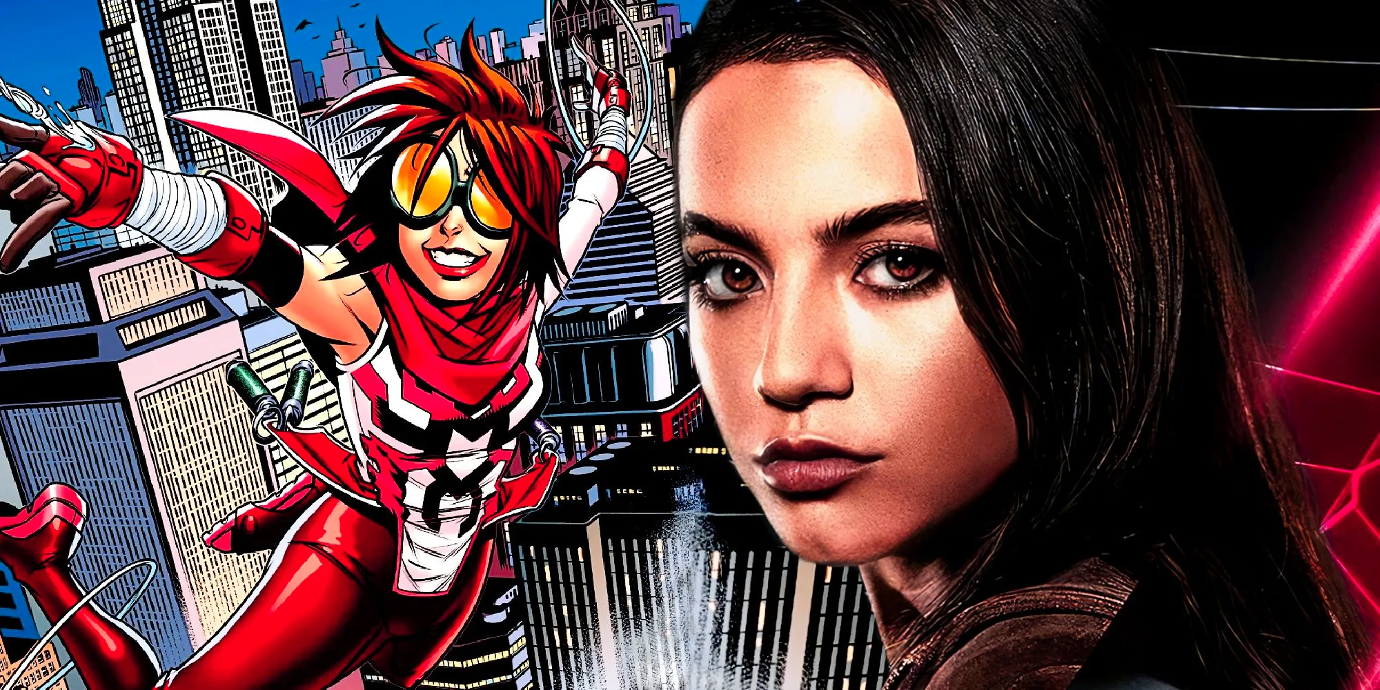 Isabela Merced as Anya Corazon aka Araña Spider-Woman in Madame Web and Marvel Comics Image