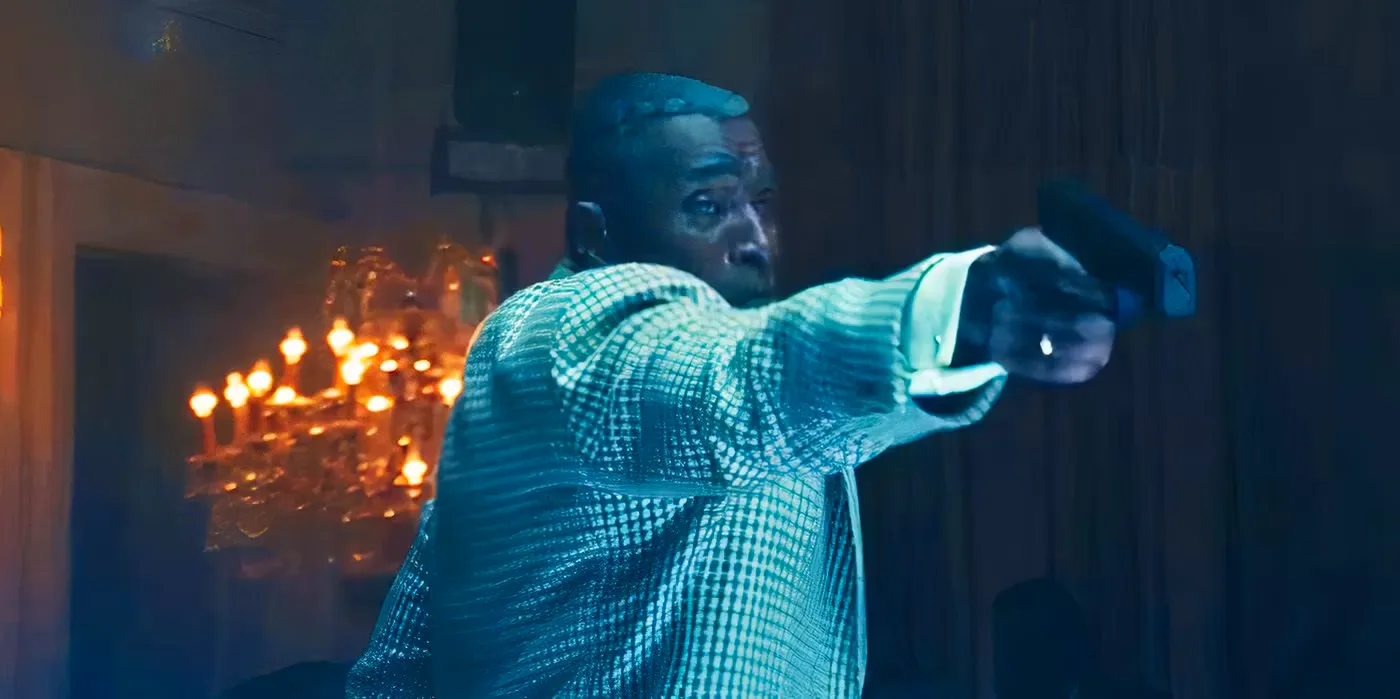 Isaiah Bradley shooting the president in Captain America Brave New World Image