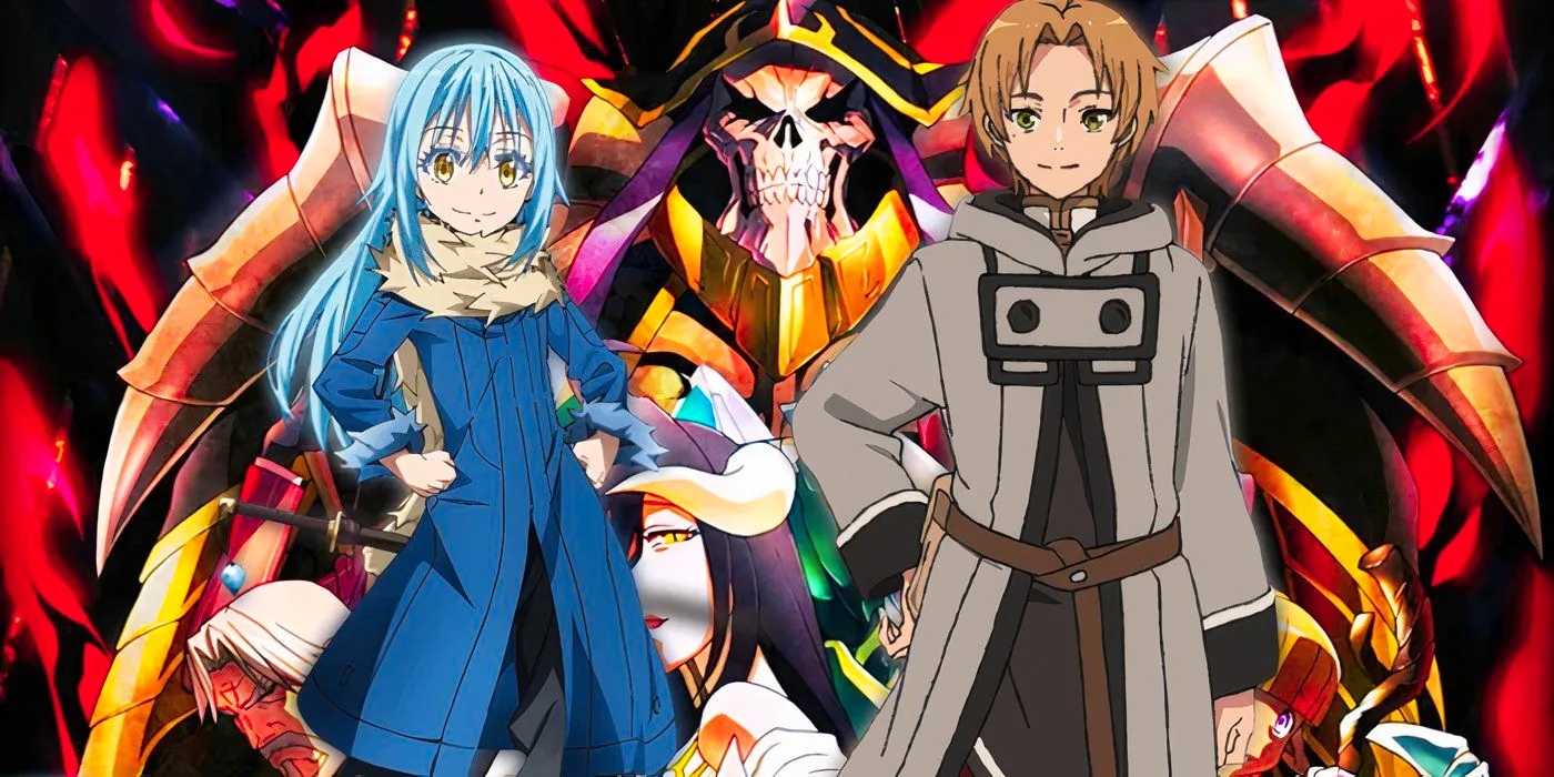 Isekai anime image with the Overlord cast, Rudeus, and Rimuru Image