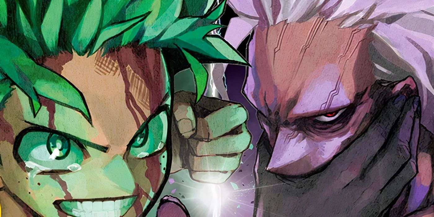 Izuku and Shigaraki as depicted in the final arc Image