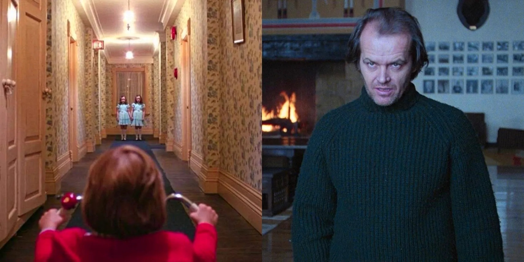 Jack, Danny, and the Grady twins in The Shining Image