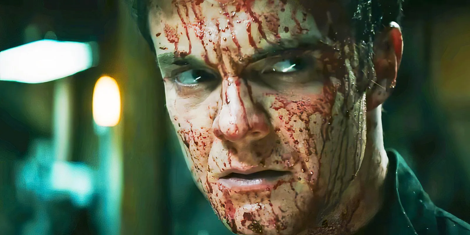 Jack Quaid as Hughie covered in blood in The Boys season 4 finale Image