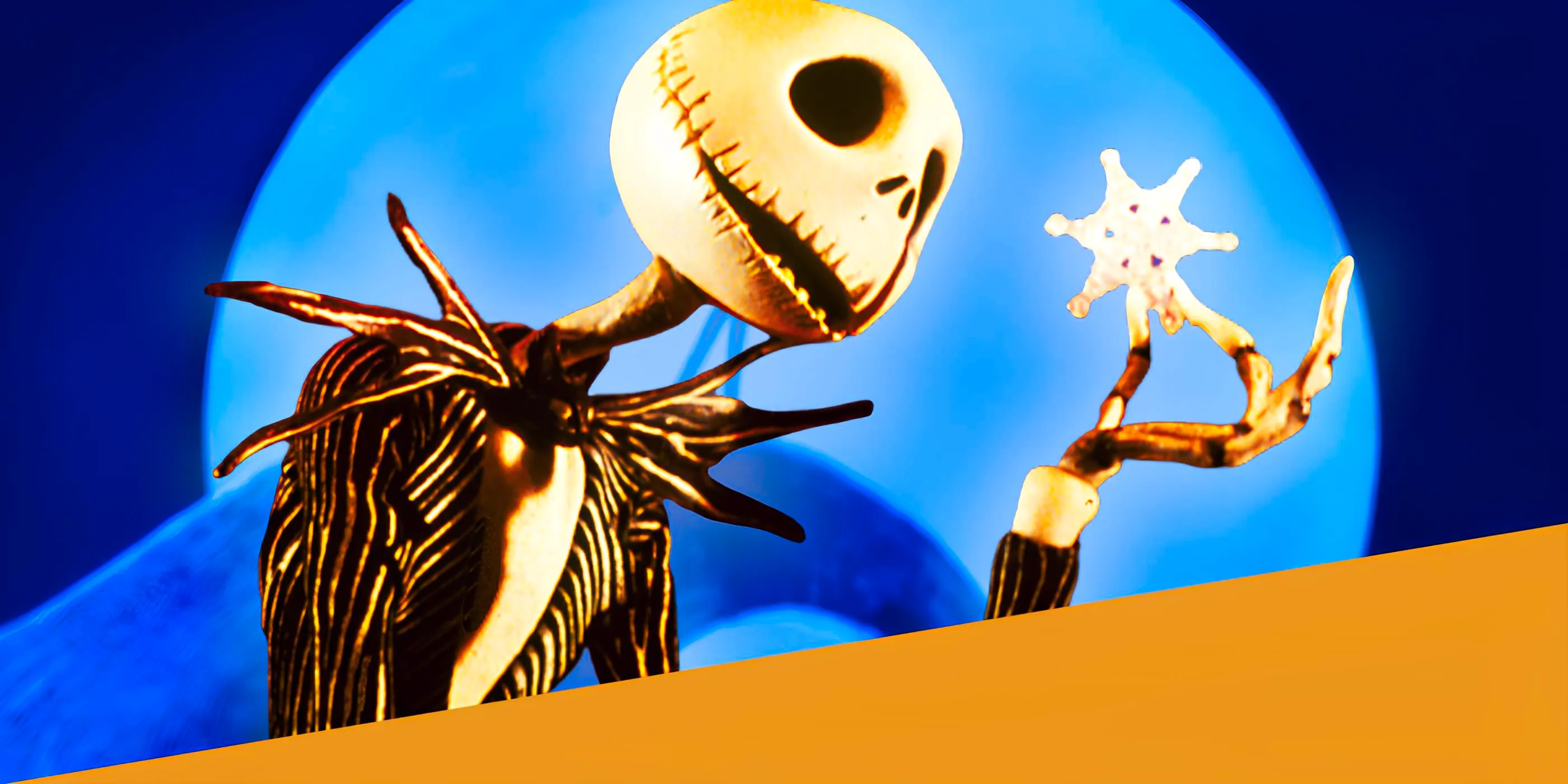 Jack Skellington From A Nightmare Before Christmas Holding a Star in Front of the Moon Image