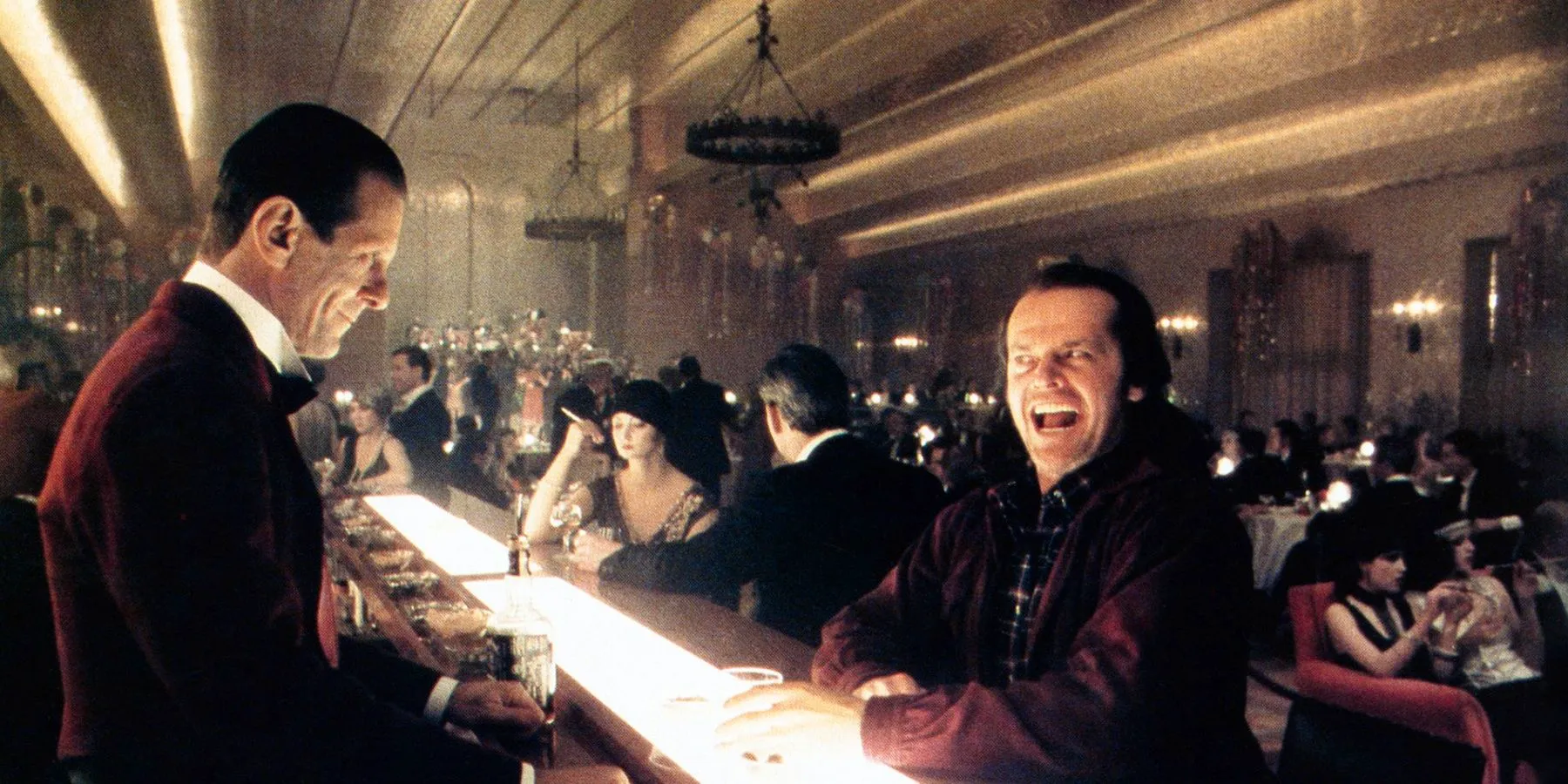 Jack talking to Lloyd at the bar during the party scene from the Shining Image