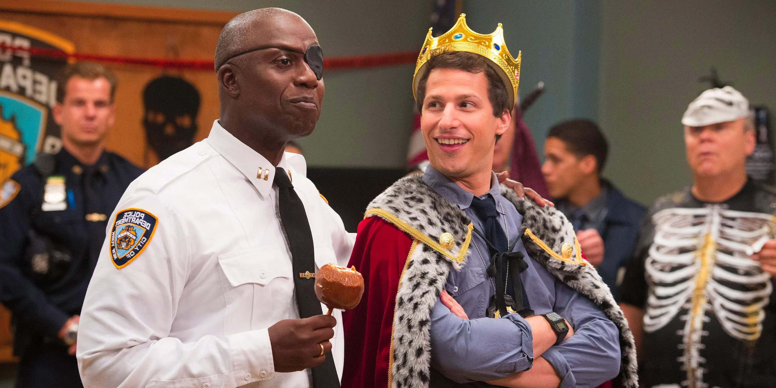 Jake and Holt after the Halloween Heist in Brooklyn Nine Nine Image