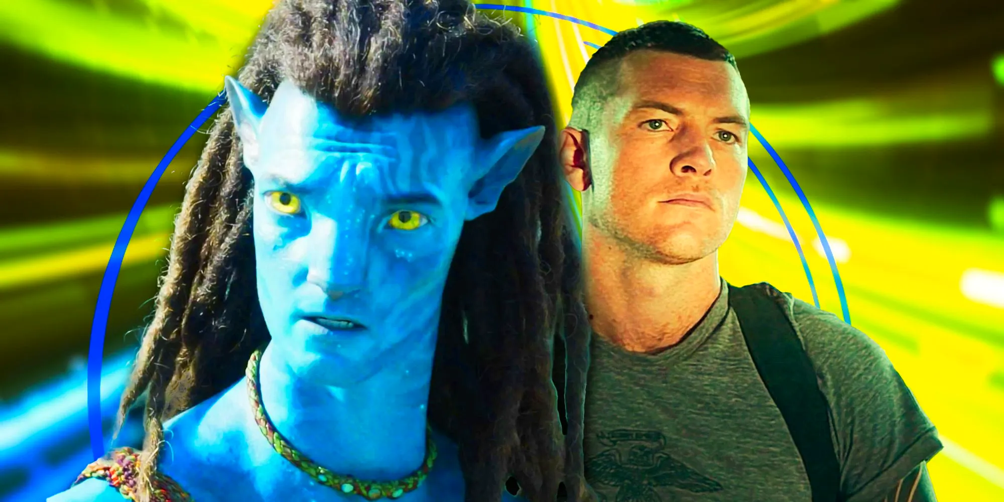 Jake Sully in Na'vi and Human form from Avatar Image