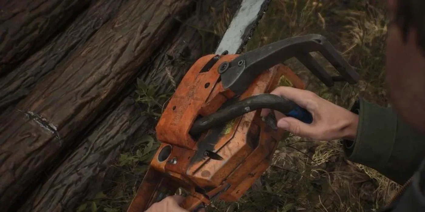 James picks up the Chainsaw in the Silent Hill 2 Remake. Image