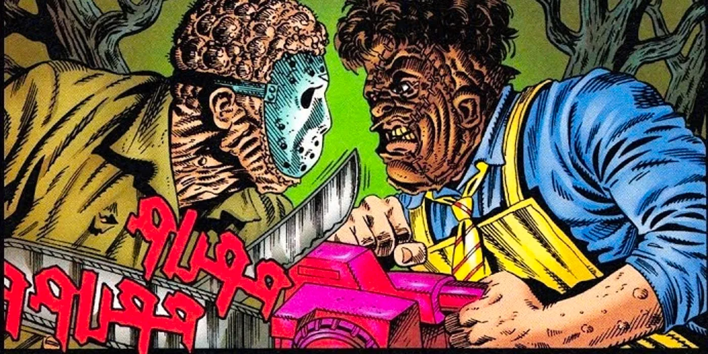 Jason and Leatherface Preparing to Fight Each Other Image