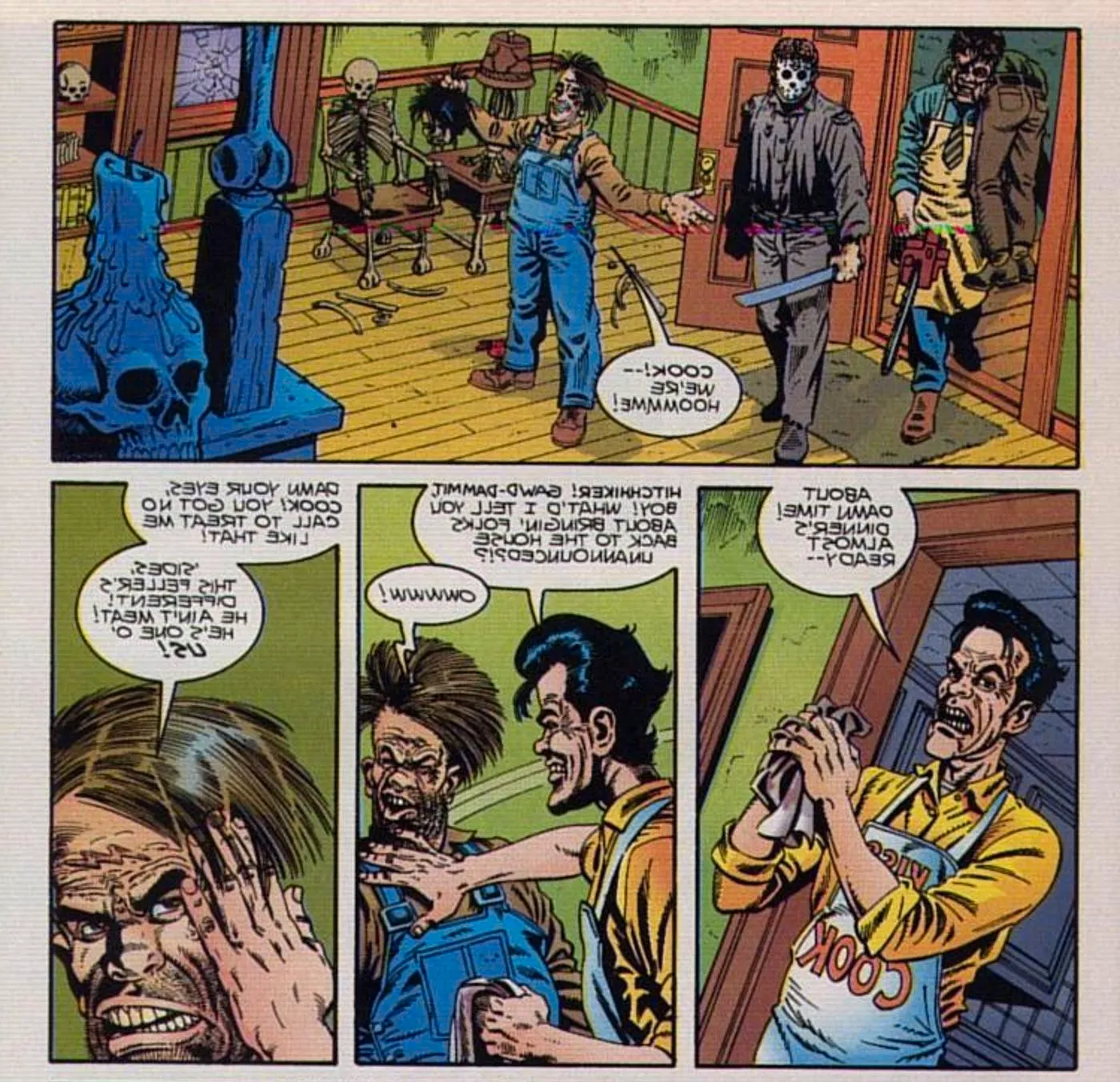 Jason Enters the Sawyer Home with Leatherface and Hitchhiker as a Guest Image