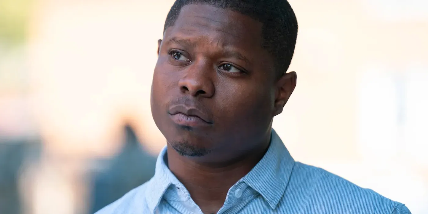 Jason Mitchell as Brandon looking off to the side in THE CHI (Season 2, Episode 02,  Image