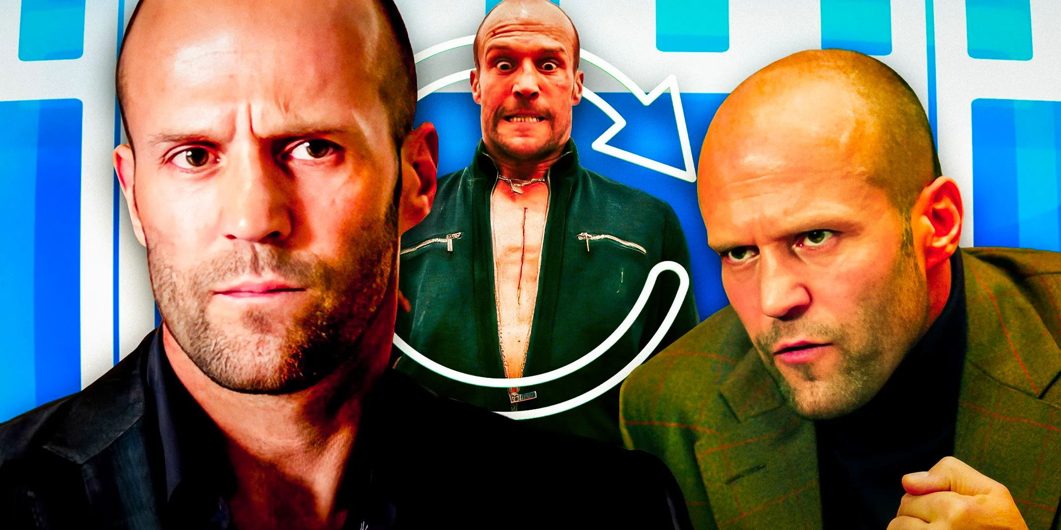 (Jason-Statham-as-Deckard-Shaw)-from-Fast-&-Furious-7.-(Jason-Statham-as-Rick-Ford)-from-Spy-and-(Jason-Statham--as-Chev-Chelios)-from-Crank Image