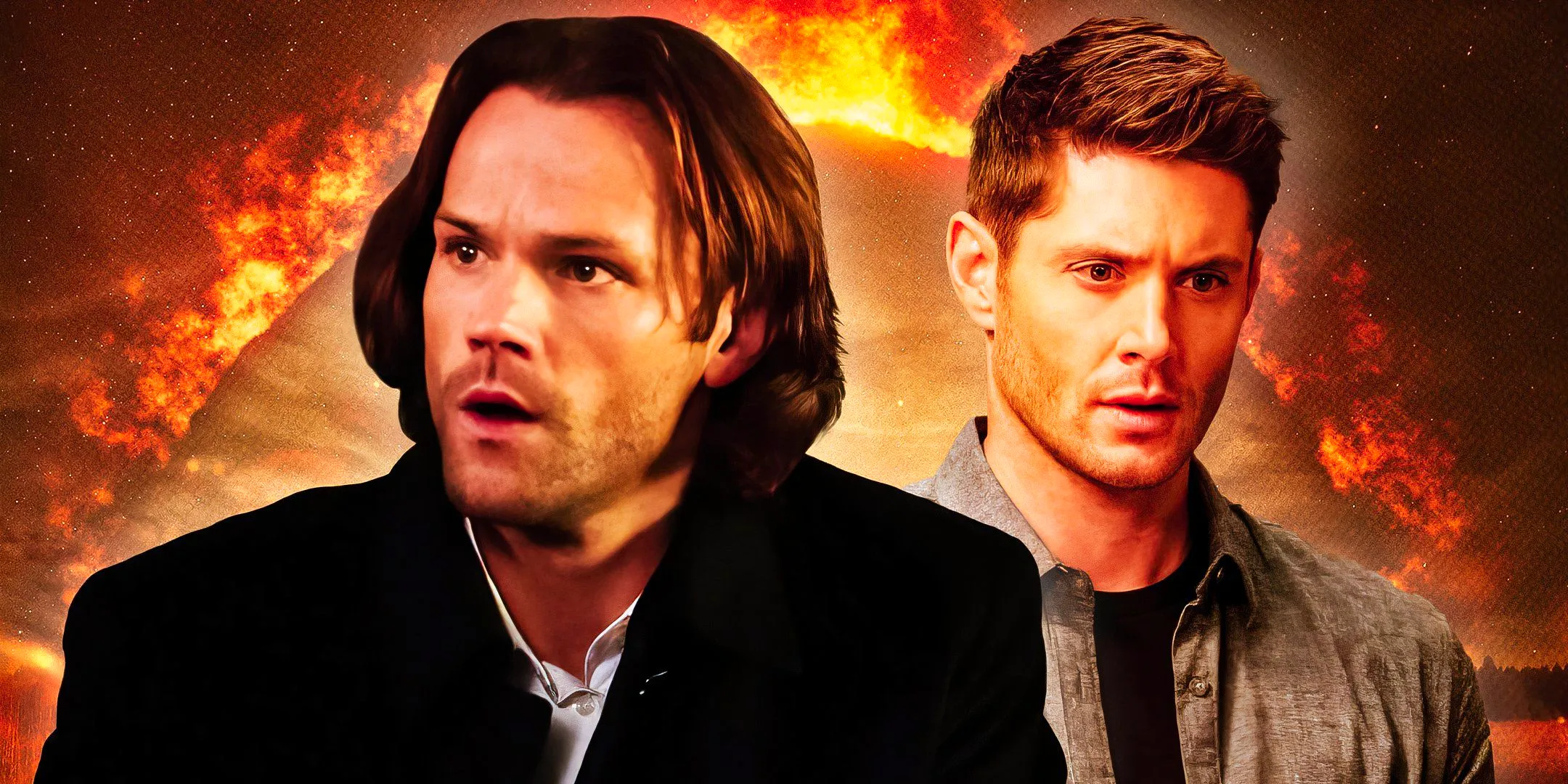 Jensen Ackles and Jared Padalecki as Dean and Sam Winchester from Supernatural Image