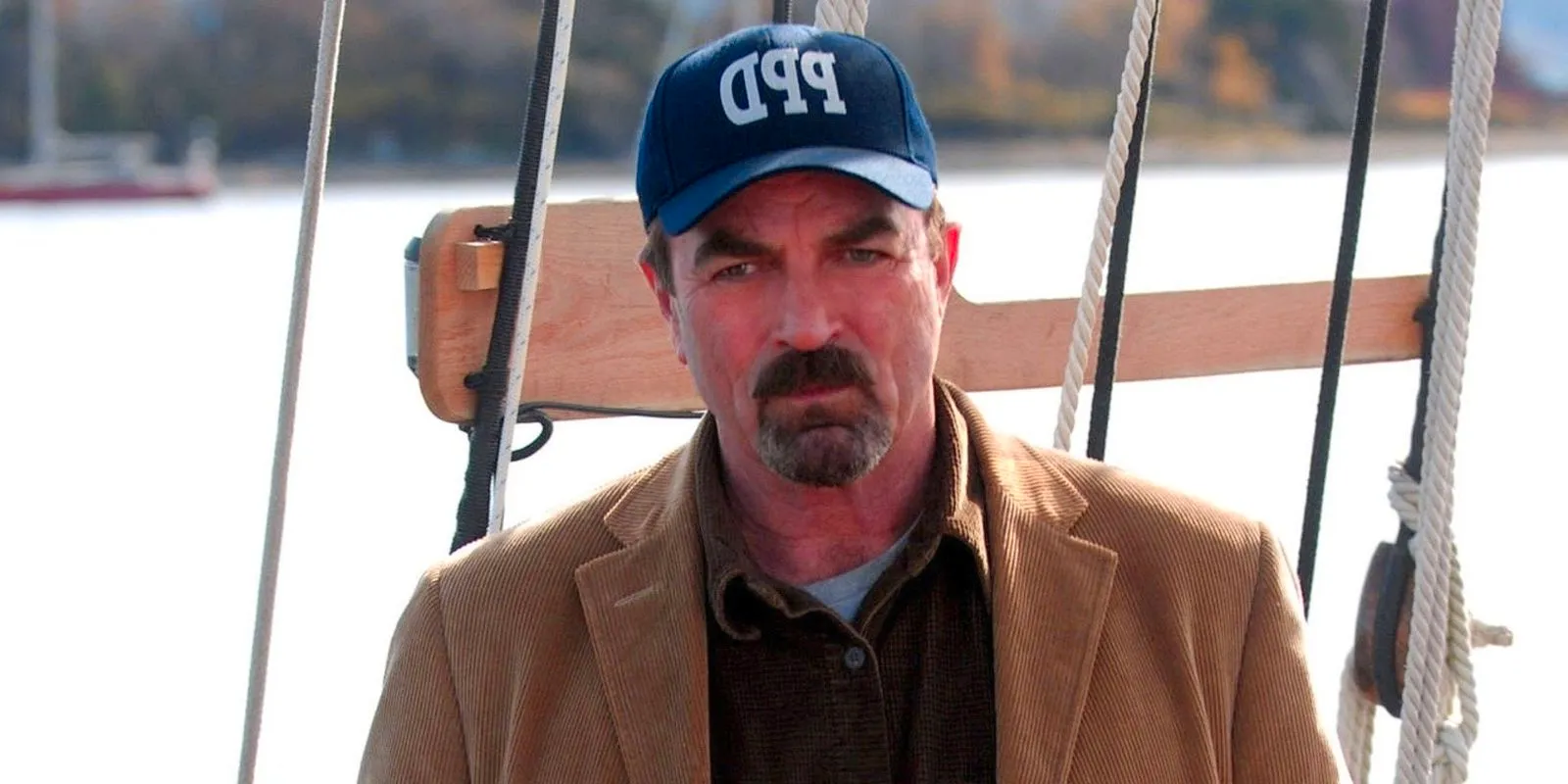 Jesse Stone in a cap in Sea Change. Image