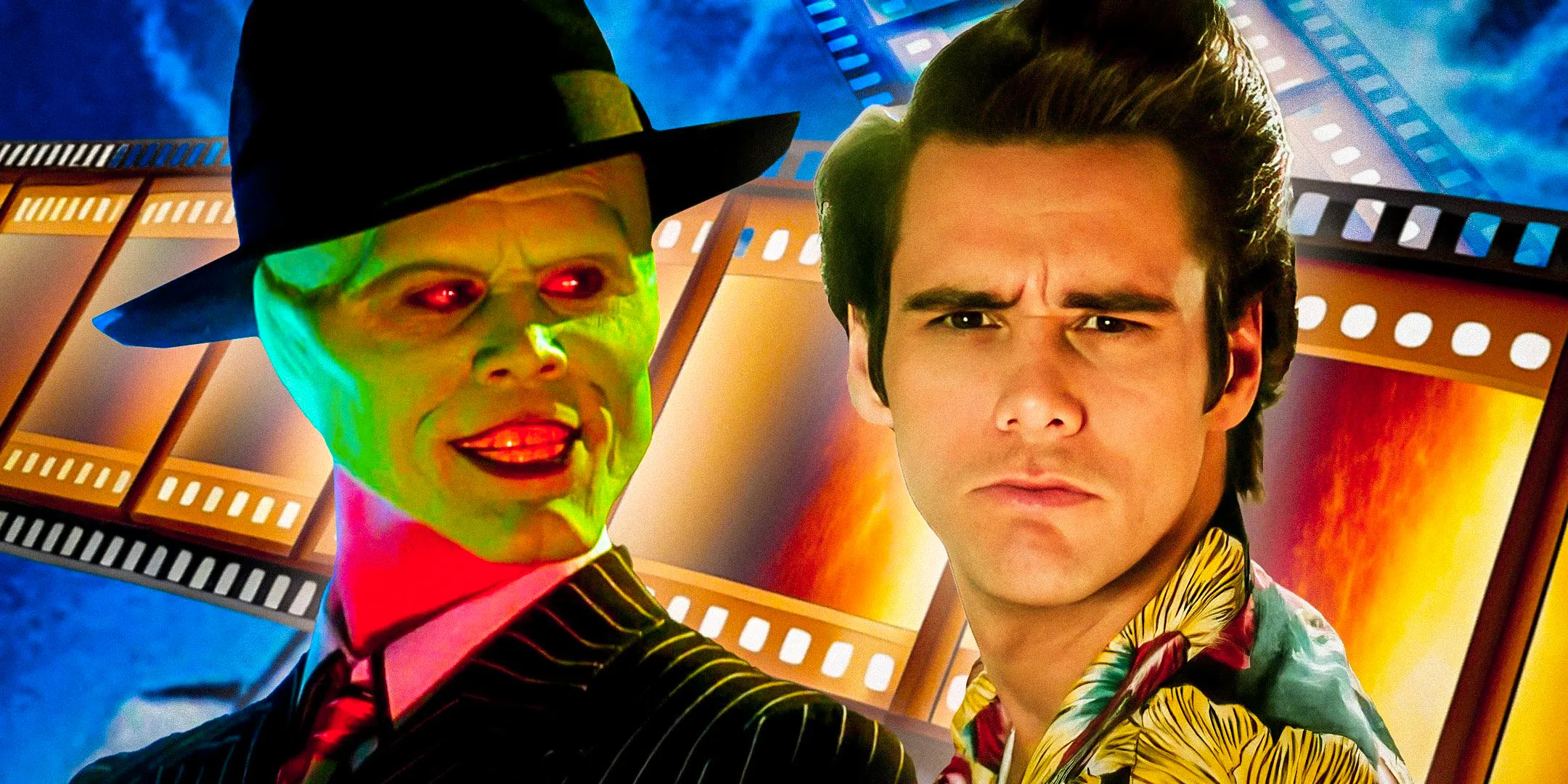 Jim-Carrey-in-The-Mask-and-in-Ace-Ventura-Pet-Detective Image