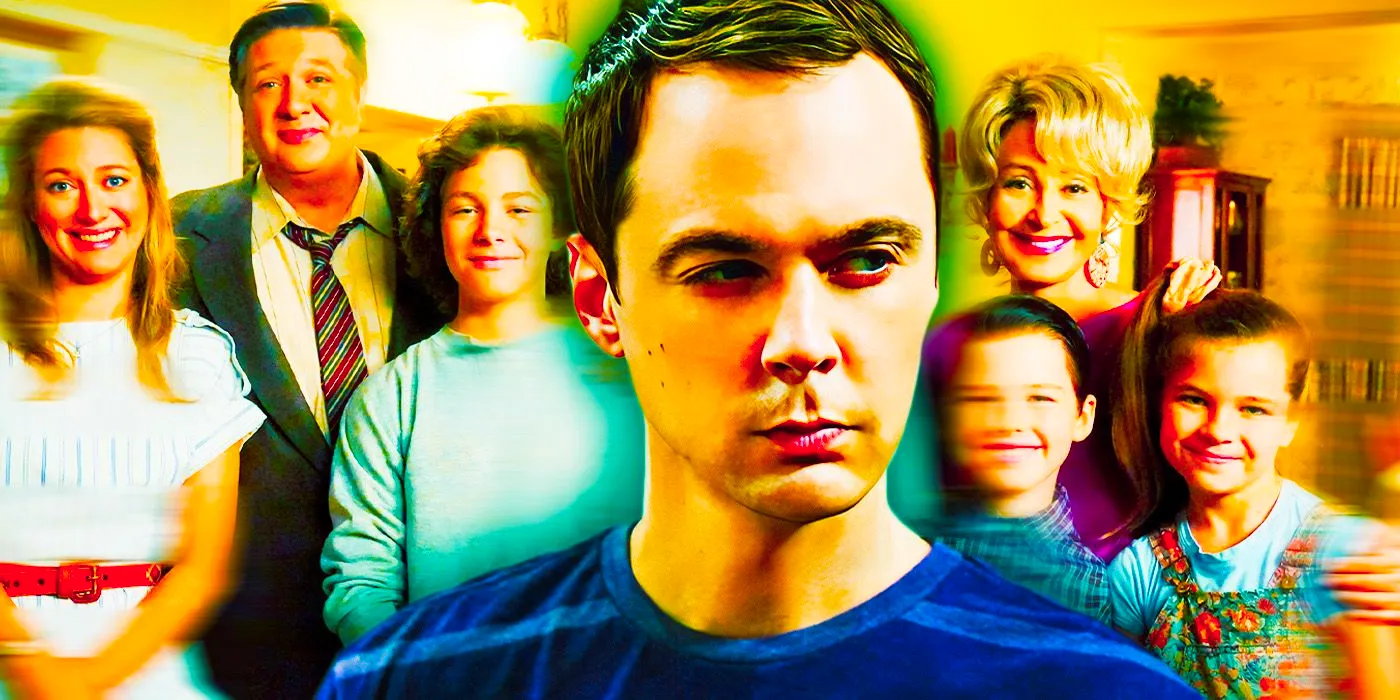 Jim Parsons as Sheldon Cooper and his family from Young Sheldon Image