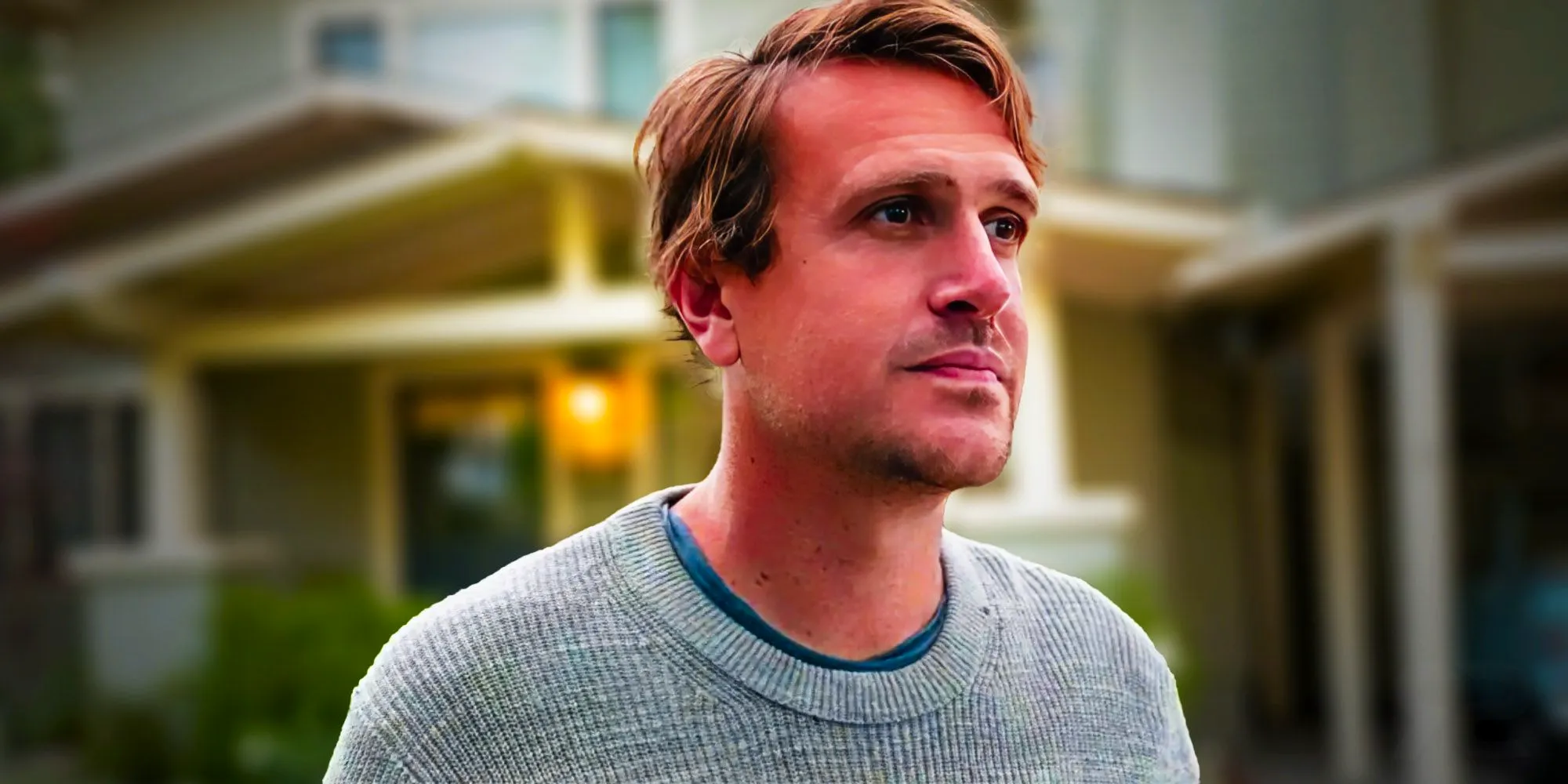 Jimmy (Jason Segel) outside Liz's house in Shrinking Image