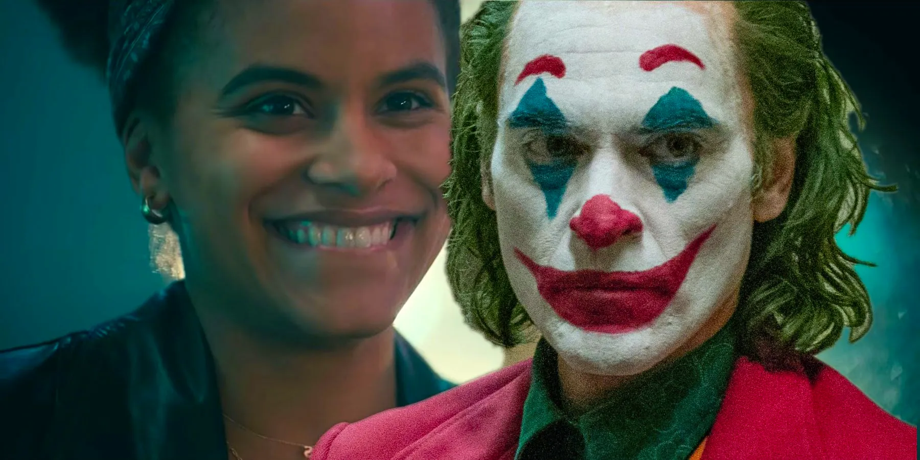 Joaquin Phoenix as Arthur Fleck and Zazie Beetz as Sophie in Joker Image