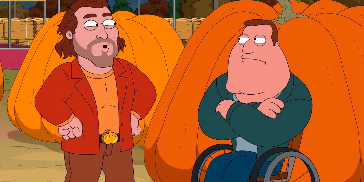 Joe glaring at Patrick McCloskey in the Family Guy 2024 Halloween Special Image