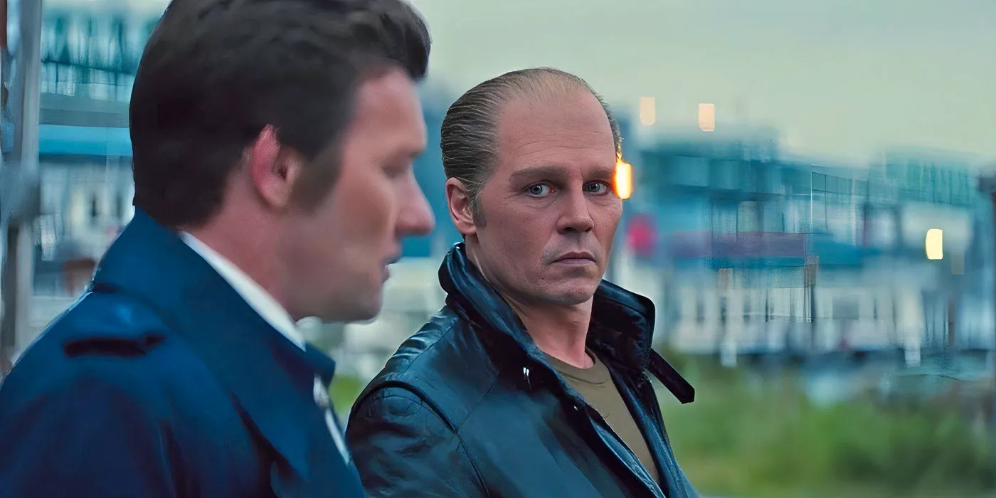 Joel Edgerton as John Connolly talking to Whitey Bulger (Johnny Depp) in Black Mass Image