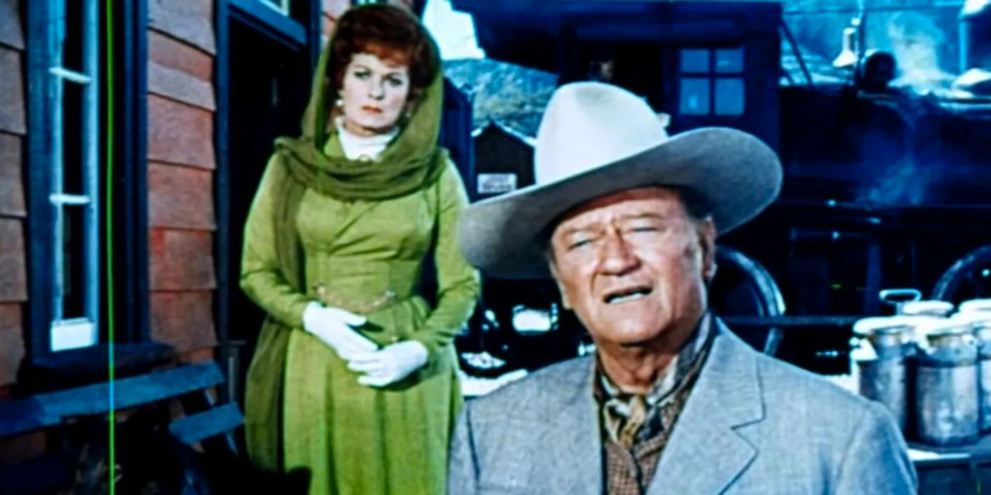 John Wayne as Jacob McCandles and Maureen O'Hara as Martha McCandles in Big Jake Image