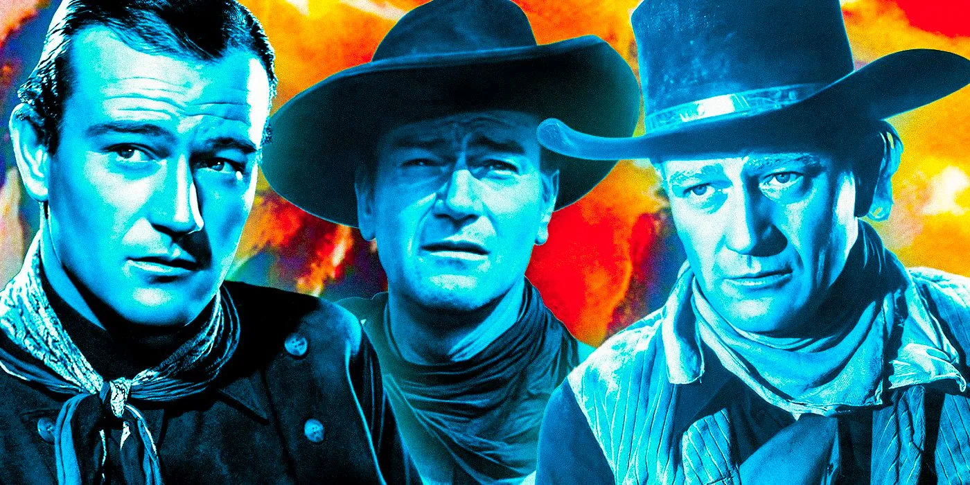 John-Wayne-as-Ringo-Kid-from-Stagecoach-&--John-Wayne-as-Thomas-Dunson-from-Red-River-&-John-Wayne-as-Ethan-Edwards-from-The-Searchers Image