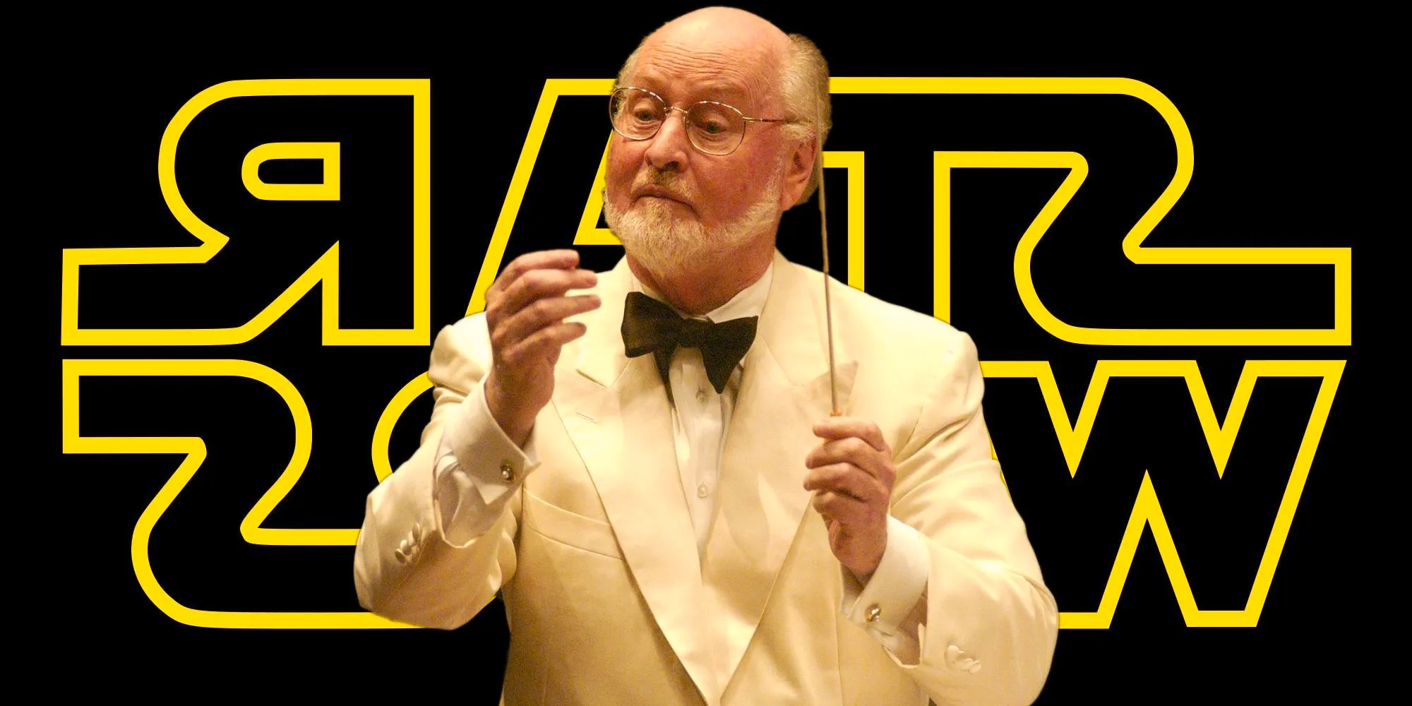 John Williams and the Star Wars logo. Image