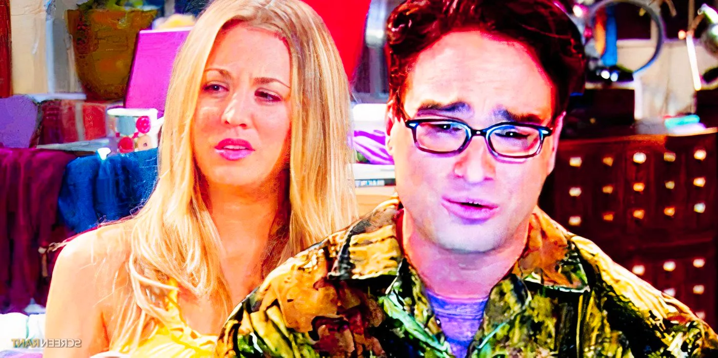 Johnny Galecki as Leonard and Kaley Cuoco as Penny in The Big Bang Theory Image