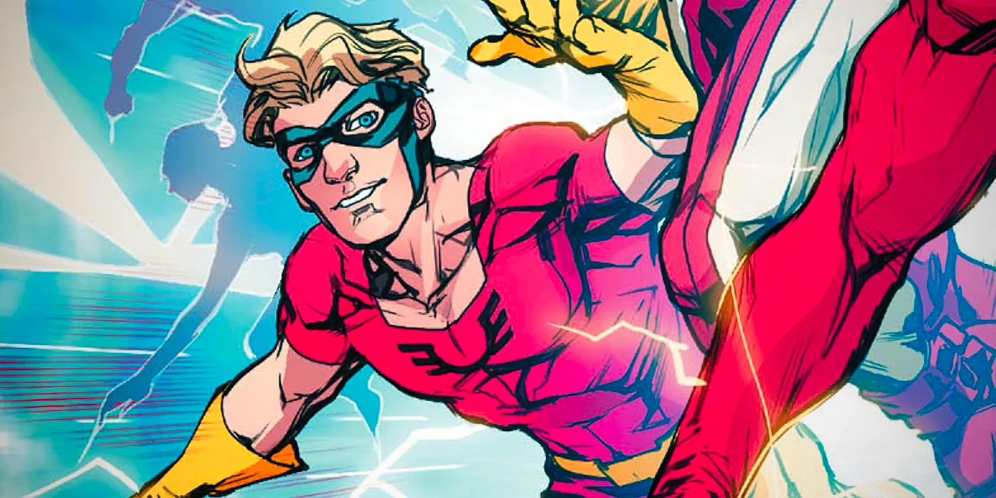 Johnny Quick with The Flash Family in DC Comics Art Image