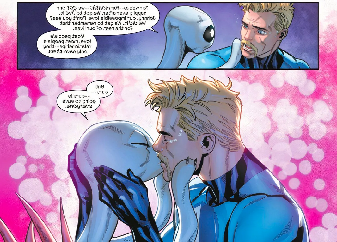 Johnny Storm kisses Angelica of the Shore Image