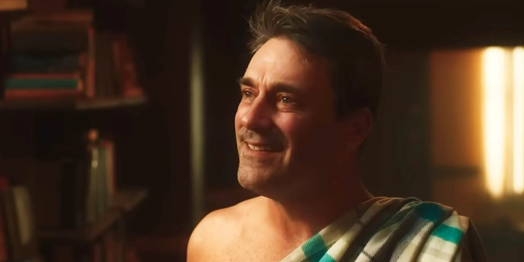 Jon Hamm as Gabriel looking happy in Good Omens season 2 Image