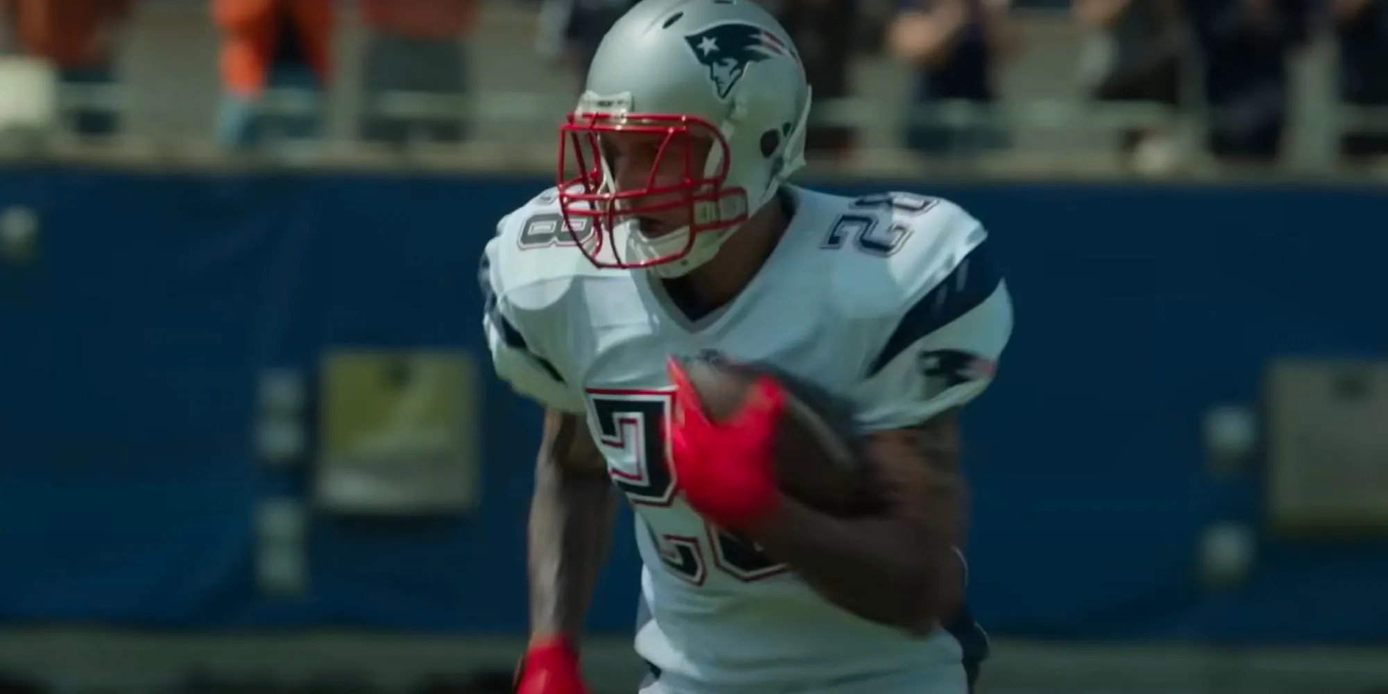 Josh Andrés Rivera running as Aaron Hernandez in American Sports Story Image