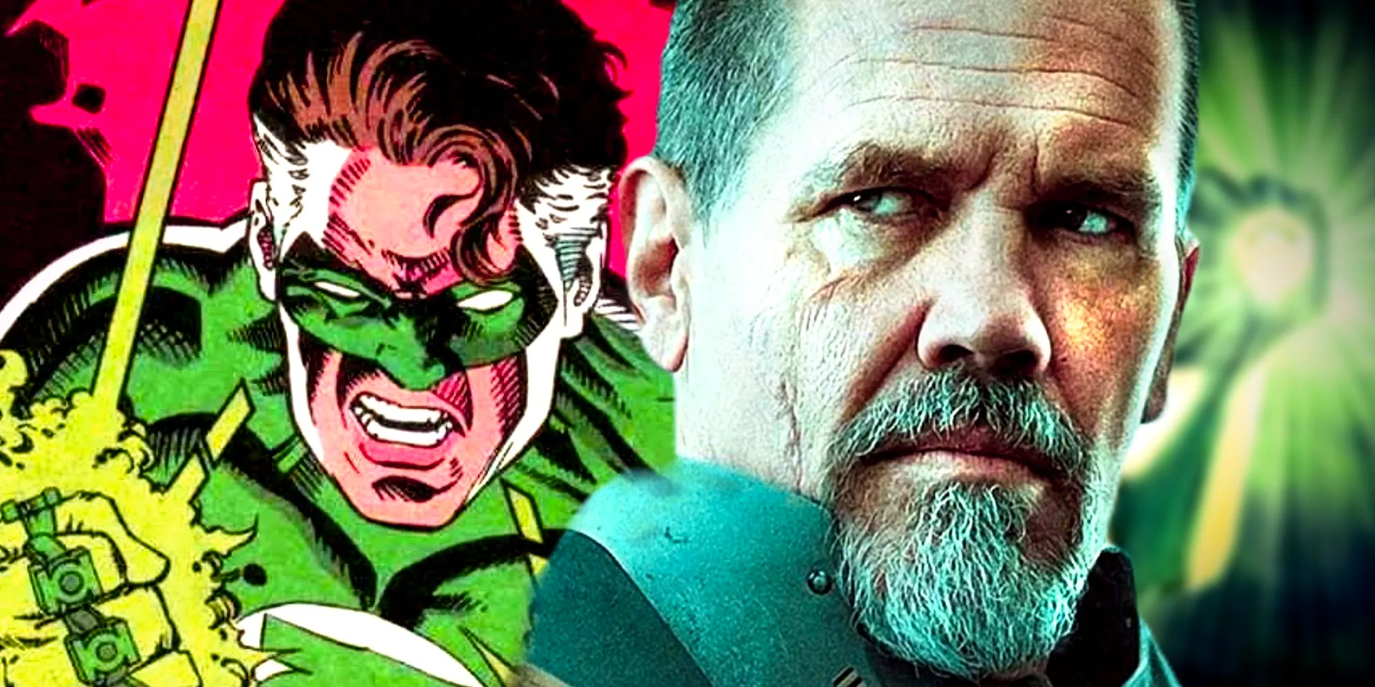 Josh Brolin scowls in Dune and Hal Jordan wields a Green Lantern ring as Parallax in DC Comics Image