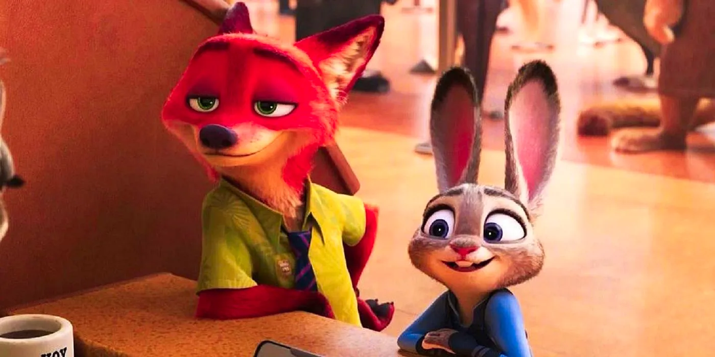 Judy and Nick at the DMV counter in Zootopia Image