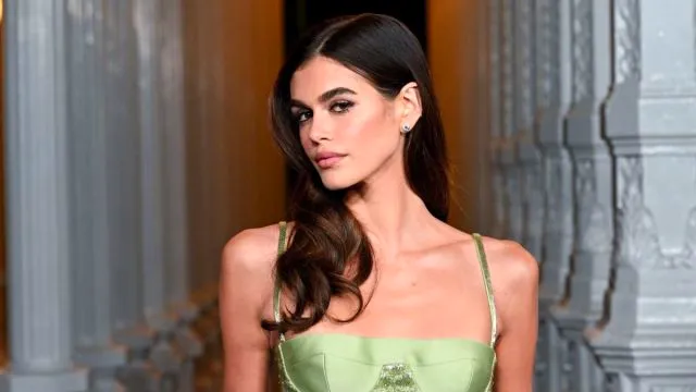 Kaia Gerber Is a Summer Dream in This Pistachio-Colored Gucci Gown Image