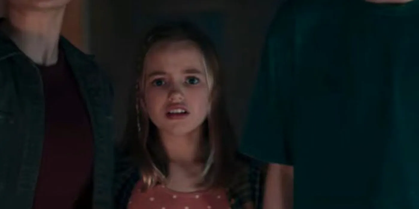 Kassie looks shocked in Evil Dead Rise  Image