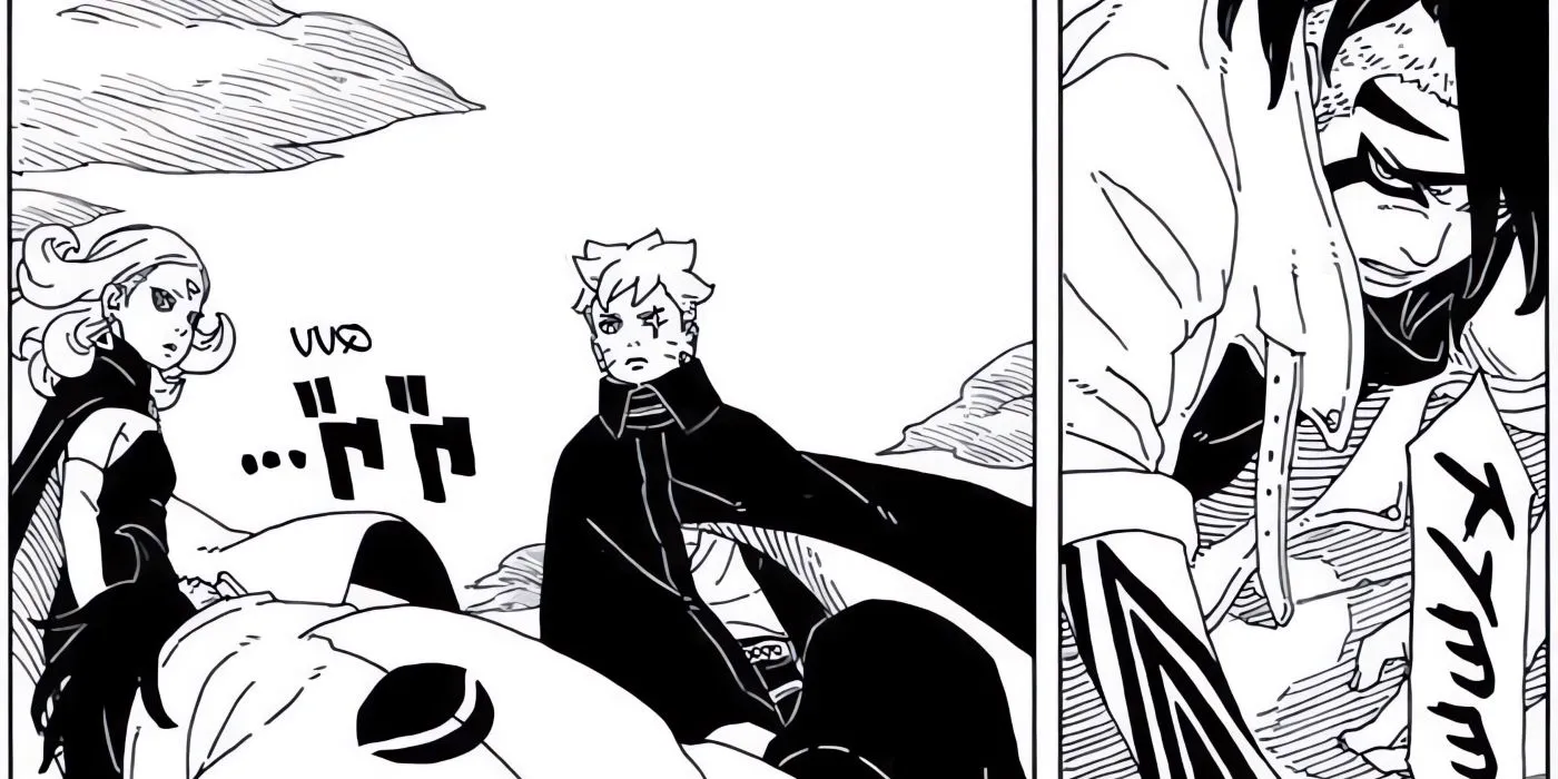 Kawaki activates Karma during his battle with Boruto, activates his brother's as well.  Image