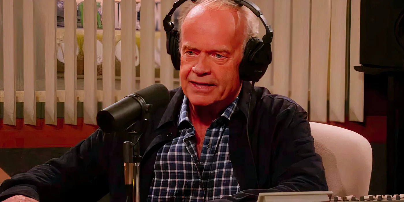 Kelsey Grammar as Frasier Crane in the Radio Booth in Frasier Season 2 Image