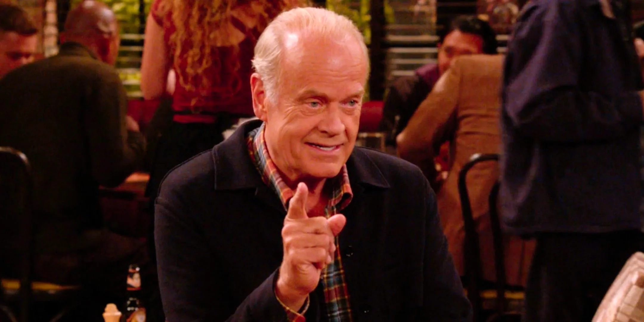 Kelsey Grammer as Frasier Crane Holding Up a Finger in Frasier season 2 Image