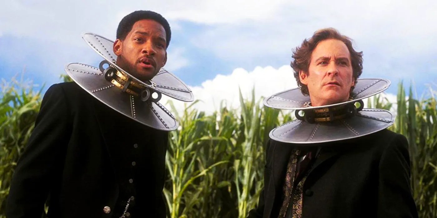 Kevin Kline as Artemus Gordon and Will Smith as James 