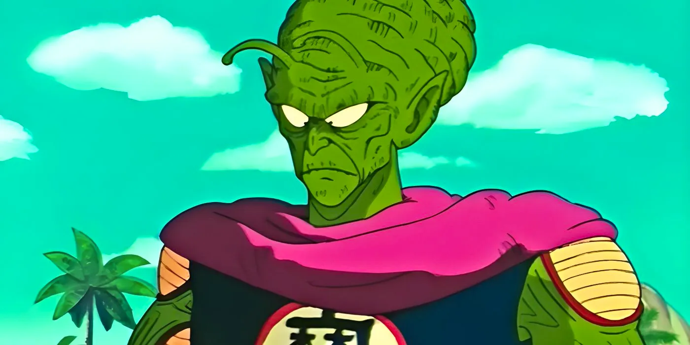 King Piccolo frowns as he looks down in Dragon Ball. Image