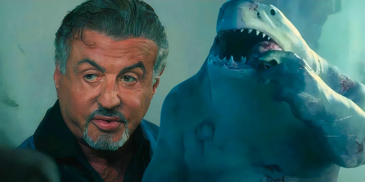 King Shark/Nanaue in The Suicide Squad and Dwight Manfredi (Sylvester Stallone) in Tulsa King Image