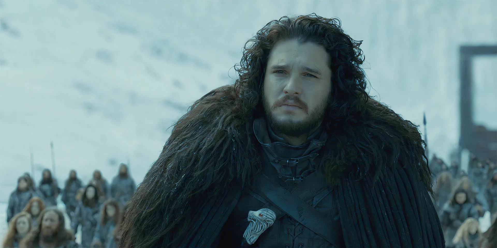 Kit Harington as Jon Snow heading Beyond the Wall in the Game of Thrones finale Image